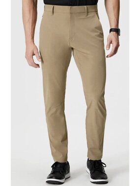 Fabletics Mens The Only Pants Actual Size 34x27 Khaki Ankle Golf Performance